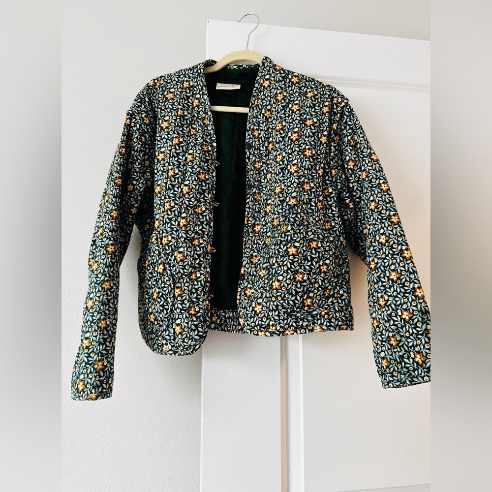Floral Patterned Jacket - Green and Orange - Picture 8 of 9
